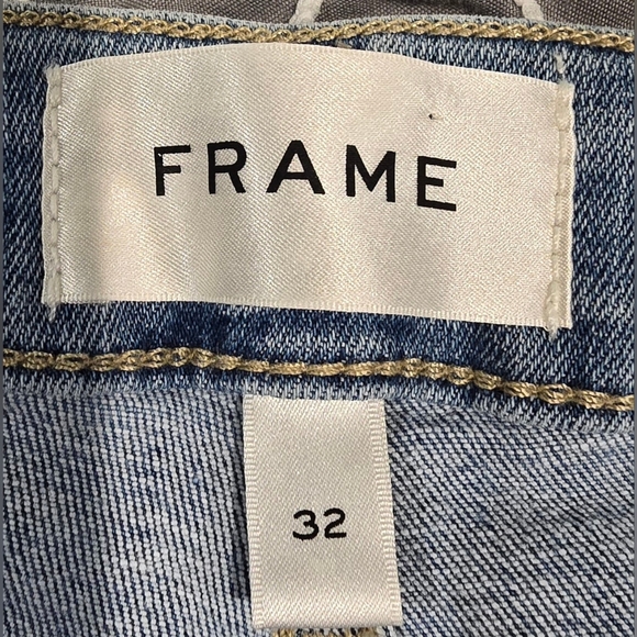 FRAME High Waisted Flare Raw Hem Jeans Size 32 - Picture 6 of 7